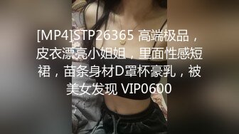 [MP4]STP26365 高端极品，皮衣漂亮小姐姐，里面性感短裙，苗条身材D罩杯豪乳，被美女发现 VIP0600