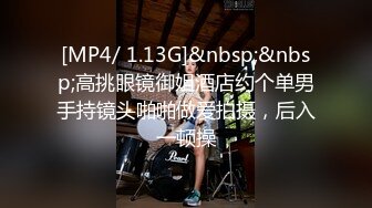 [MP4/ 1.13G]&nbsp;&nbsp;高挑眼镜御姐酒店约个单男手持镜头啪啪做爱拍摄，后入一顿操