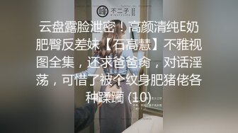 云盘露脸泄密！高颜清纯E奶肥臀反差妹【石高慧】不雅视图全集，还求爸爸肏，对话淫荡，可惜了被个纹身肥猪佬各种蹂躏 (10)